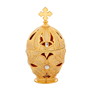 Quemador de Incienso de Latón con Diseño de Cruz |   Turíbulo ornamental estilo iglesia – DOUBLE VEE EXPORTS - Product Image 1