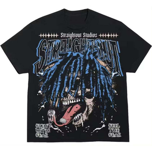 T-shirt en coton 100 % de haute qualité pour hommes, imprimé graphique, coupe ample, manches courtes, par des fabricants de vêtements haut de gamme - Product Image 4