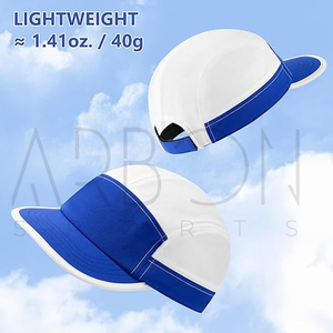 Casquettes 5 panneaux pour hommes, streetwear personnalisé blanc et bleu avec patch frontal vierge, sangle à boucle réglable, service OEM ODM, nouvelle arrivée - Product Image 3