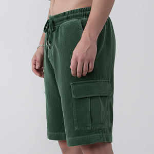 Custom Made Hip Hop Style Acid Washed Side Cargo Pockets <b>Shorts</b> 100% Cotton 340gsm French Terry With Strings <b>Jogger</b> <b>Short</b> - Product Image 5