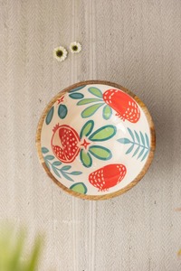 Tazón Hecho a Mano con Diseño Floral de Granada, Técnica de Esmaltado, para Servir Alimentos, Regalo, Vajilla Esmaltada Premium - Product Image 3