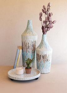 Vase Capiz Artisanal Exquis, Vases à Fleurs Artistiques en Nacre, Pièces d'Accent Modernes, Parfaits pour la Présentation sur Table, Décoration Intérieure - Product Image 6