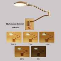 Applique murale LED artisanale pour la maison avec interrupteur à intensité variable, applique murale de lecture à bras articulé réglable, lampe murale LED moderne