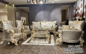 French Style Hand Carved Living Room Furniture European Style Hand Carved Living Room <b>Sofa</b> Set Classical <b>7</b> <b>Seater</b> <b>Sofa</b> Set Home - Product Image 3