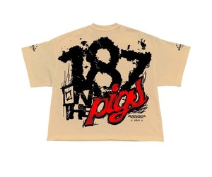 เสื้อยืดโอเวอร์ไซส์ลายกราฟิกสตรีทแวร์แบบกำหนดเอง เสื้อยืดคอตตอนวินเทจทรงบ็อกซี่ลายกราฟิกแบบครอป ซักย้อมสีเอซิด ขายส่ง - Product Image 3
