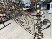 Rampe d'escalier en fer forgé européen KHP avec accents dorés, fixation au sol, DIY, résistante à la rouille, pour balcon, escalier intérieur, moderne, sur mesure