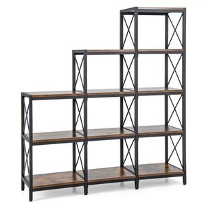 Libreria a 9 cubi per casa e ufficio con struttura in acciaio al carbonio, scaffali eleganti per uso domestico e ufficio - Product Image 1