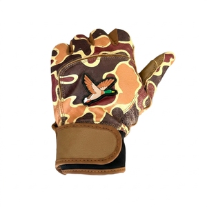 Baseball Batting Gloves Leather Full Finger Pitcher Right-Handed Camouflage <b>Duck</b> Design Non-Slip <b>Hook</b> Loop Closure Outdoor Use - Product Image 5