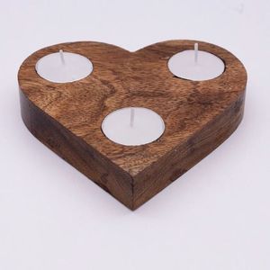 Porte-bougie en bois fait main, centre de table rustique décoratif pour la maison, le salon, la chambre, la table à manger, les mariages et les fêtes - Product Image 5