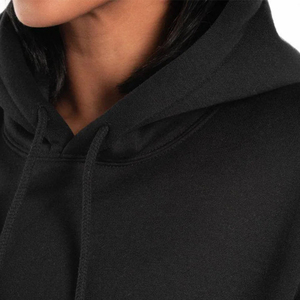 Sweat-shirt à capuche court en molleton délavé à l'acide, manches classiques, tricoté, pour femme, décontracté, hiver, coupe ajustée, respirant, polyester - Product Image 5