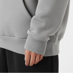 Pull-over unisexe en coton teint, coupe oversize, coupe-vent, avec logo imprimé en relief sur le devant, de haute qualité, épais, pour l'hiver - Product Image 6