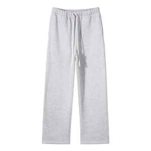 Men's Black Cotton Sweatpants Drawstring Elastic Waist Loose <b>Straight</b> <b>Leg</b> Casual Sports <b>Pants</b> - Product Image 5