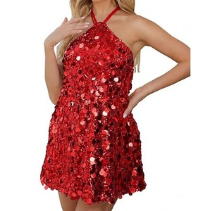 Lichtgewicht zilveren paillettenjurk voor dames, mouwloos, bodycon, mini, feest, avond, cocktail, sprankelende paillettenjurk - Product Image 5