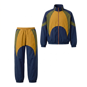 Conjunto Deportivo Personalizado Estilo Vintage Y2K para Hombre, Chaqueta y Pantalones de Nailon con Bloques de Color, 2 Piezas, Ropa Deportiva Urbana - Product Image 5