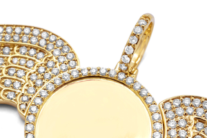 Hi Hop Moissanite Pendant Iced Out Round Wing <b>Memory</b> Photo Charms Necklace 925 Silver Custom Picture Pendant <b>Gift</b> For Him - Product Image 2