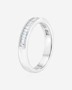 3.5mm Channel Set Baguette Lab Grown Diamond Stackable <b>Ring</b> 14k 18k Solid Gold <b>Dainty</b> Wedding Band Minimalist Anniversary <b>Ring</b> - Product Image 3