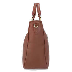 Salva Leather Brown Genuine Leather Leopard Print Minimalist Tote Bag for Women Arcuate Shoulder Strap Zipper Closure-Outdoor - Product Image 3
