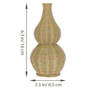 Jarrón de Calabaza de Ratán Hecho a Mano, Maceta Tejida Natural, Jarrón Boho para Mesa de Escritorio, Decoración para Hogar, Hotel, Boda - Product Image 1