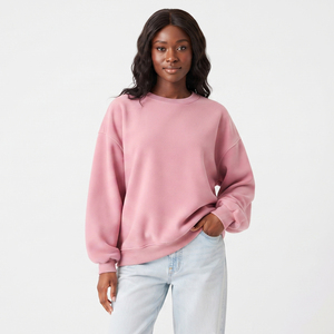 Sweat-shirt oversize en coton pour femme, épais, molletonné, style streetwear, hiver, manches longues, épaules tombantes, col rond - Product Image 6