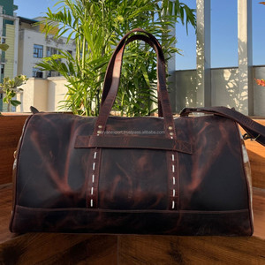 Cuir véritable Grand sac de voyage grand sac de voyage en cuir weekender boho sac de voyage western Aztec Duffel Bag - Product Image 5