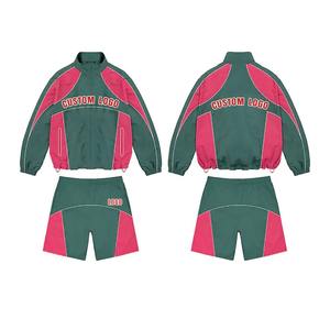 Ensemble coupe-vent deux pièces personnalisé : short et veste – Design sur mesure, fermeture éclair, nylon, polyester, streetwear, survêtement pour homme - Product Image 5