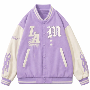 URBANGAZER Custom <b>Men's</b> Premium Vintage <b>White</b> 100% Wool Varsity <b>Jacket</b> Eco-Friendly Winter Patchwork Chenille Embroidery - Product Image 3