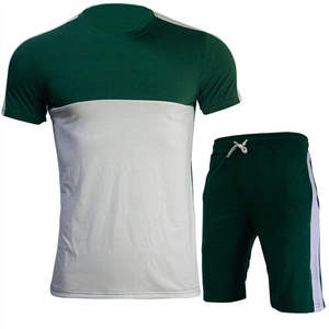 Ensemble de survêtements de sport d'été pour hommes, vente en gros, personnalisable avec LOGO, T-shirt et short, tenue de gym, course à pied, entraînement, vêtements de sport - Product Image 4
