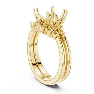 แหวนเพชรแล็บโกรว์ทองคำขาว 14K ดีไซน์หรูหรา ประดับเพชร GRA Certified แบบสี่ขา ตัวเรือนสองวง สำหรับผู้หญิง เหมาะสำหรับงานแต่งงาน - Product Image 2