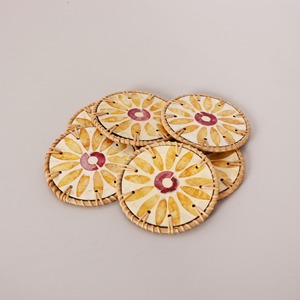 Personalized rattan <b>drink</b> <b>coaster</b> various designs eco friendly teacup mats woven saucer <b>coasters</b> - Product Image 4