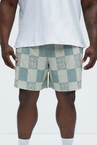 Shorts en coton à carreaux pour homme, taille mi-haute, fermeture élastique, style décontracté, tissu respirant, longueur courte - Product Image 4