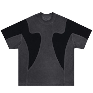 เสื้อยืดโอเวอร์ไซส์ผ้าทอเนื้อผ้าฝ้าย 100% แห้งเร็ว สตรีทแวร์ รับผลิตตามสั่ง พร้อมสกรีนโลโก้ ขายส่ง OEM สำหรับผู้ชาย - Product Image 1