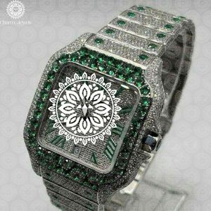 Reloj Mecánico de Lujo para Hombre Charm_Jewels con Diamantes, Caja de Acero Inoxidable, Esfera Verde Esmeralda de 40 mm, Analógico, Resistente al Agua 10 Bar - Product Image 2