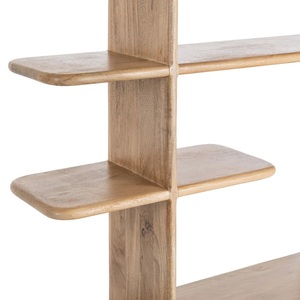 Étagère Moderne de Luxe Écologique Pliable en Bois de Mangue à 5 Niveaux, Étagères Flottantes Autoportantes, Design Sans Dos pour Salon - Product Image 3