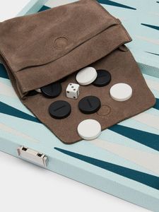 Traditional <b>Backgammon</b> Set Red Green Checkers Abstract Geometric Design Carved Wooden Tabletop Eco-friendly Game for Living Room - Product Image 4