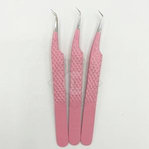 Pince à épiler en poudre rose durable 45 degrés Lite pince à épiler en acier inoxydable de qualité supérieure prix de gros - Product Image 1