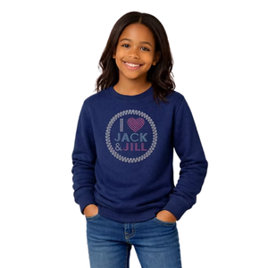 Sudadera con estampado de corazón azul brillante para niñas, suéter informal de manga larga, ropa cómoda para el día a día - Product Image 1