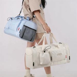 Bolsa de Gimnasio de Viaje para Hombre y Mujer, con Separación para Ropa Seca y Mojada, para Entrenamiento, Deportes, Natación, Yoga, con Bolsillo para Zapatos, Correa Ajustable, de Nailon - Product Image 2