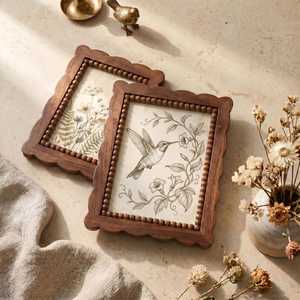 Creative <b>Rustic</b> Handmade Eco-Friendly Wooden Photo Frame Full Color Tabletop Decor with Customizable Design - Product Image 2