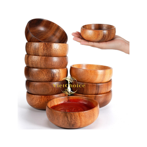 ชามไม้ธรรมชาติทำด้วยมือสำหรับเสิร์ฟบนโต๊ะอาหารในห้องครัว - Product Image 5