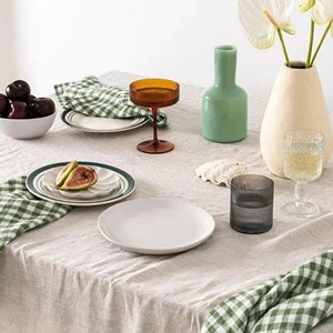 Large Eco-Friendly Customizable Cotton <b>Tablecloth</b> Wrinkle Free Modern Tableware Home Hotel Use Restaurant Cafe Kitchen Dining - Product Image 4