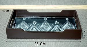Bandeja rectangular de madera para servir, plato decorativo para la cena, plato geométrico para té y café, para el hogar y hoteles - Product Image 1