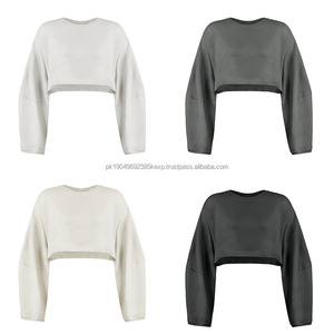 Pull à capuche court en coton, automne, vintage, délavé, pour femmes - Product Image 2