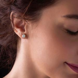 Conjunto de Joyería Fina de Lujo con Colgante y Aretes de Oro de 14K con Diamante Cultivado en Laboratorio de 3 Quilates, Corte IGI D VVS2 para Mujer - Product Image 2