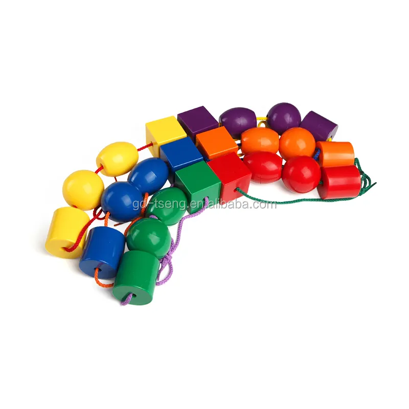 Kunststoff-Schnür perle für 6 Farben mit String ing Threading Beads Crafts für Kinder, die Lernspiel zeug spielen