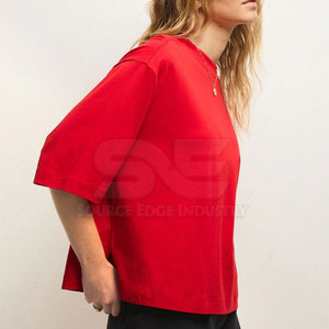 T-shirt ample à manches courtes pour femme, 100 % coton écologique, coupe décontractée, design personnalisé, séchage rapide, respirant, haute qualité - Product Image 3