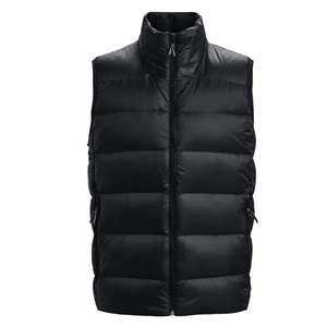 Gilet matelassé sans manches pour homme, bleu ardoise, rembourré en polyester, col montant, thermique, confortable, pour l'hiver et le quotidien - Product Image 4