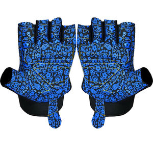 Gants de fitness en cuir demi-doigts SAAR INDUSTRIES, les plus vendus, avec fermeture auto-agrippante, protection avancée pour le cyclisme et l'haltérophilie - Product Image 1