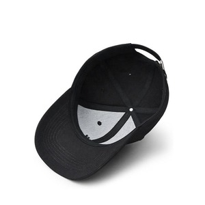 Unisex Black 6-Panel Baseball Cap Adjustable Fitted Solid Cotton <b>Yarn</b> Casual Hat for Adults Four Seasons Wear - Product Image 3