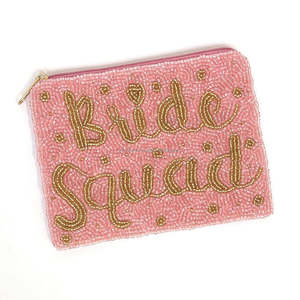 Bolsa de mano rectangular con cuentas naturales de moda para la boda, rosa, hecha a mano, con lentejuelas, cremallera, bordada, tamaño personalizado, regalo para damas de honor - Product Image 2