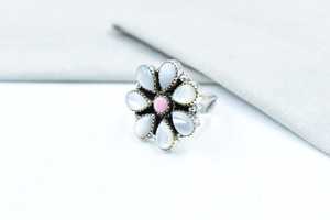 Luxury Handmade Pink <b>Conch</b> Pearl Sterling Silver Adjustable <b>Ring</b> Natural Gemstone Jewelry Gift for Women Wholesale - Product Image 4